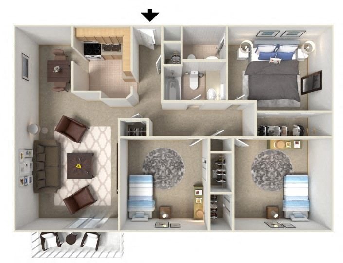 The Notre Dame The Notre Dame 3 Bed 2 Bath 1193 Square Feet